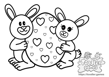 Easter bunnies egg coloring