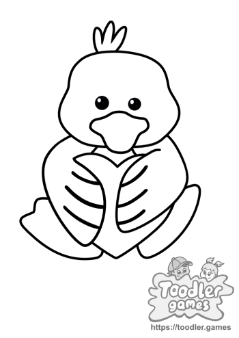 Valentine Duck Coloring