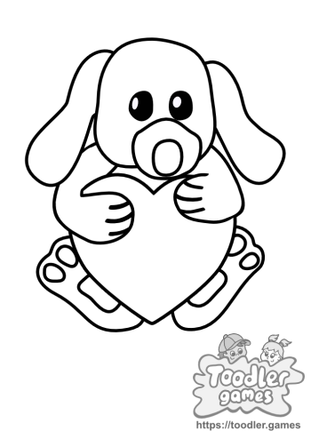 Valentine Puppy Coloring